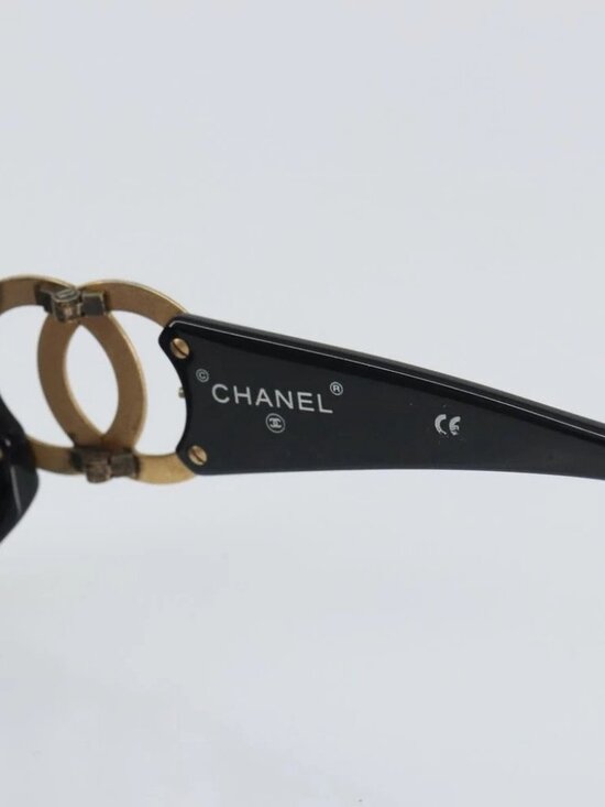 CHANEL Sunglasses plastic Black CC Auth main image 4